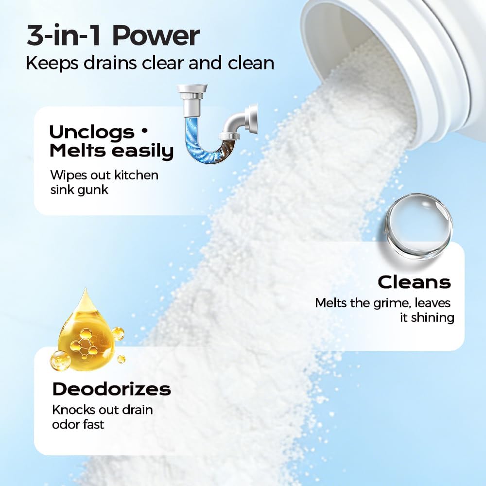 Powerful Pipe Dredging Agent -Dissolve Any Clog. In Minutes✅