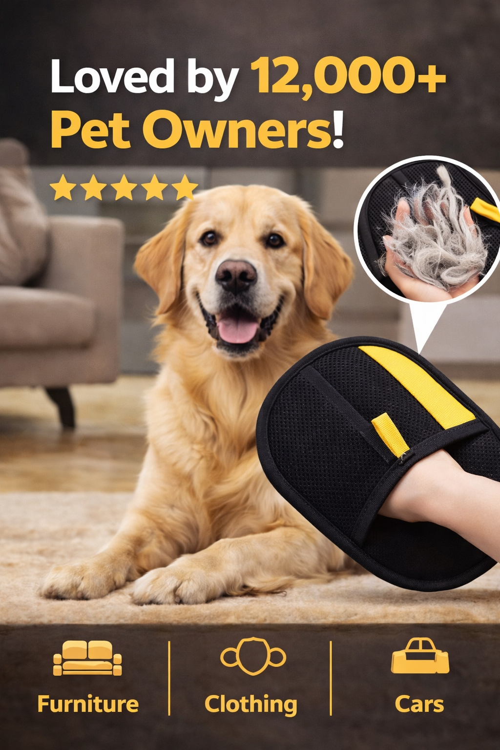 Reusable Pet Hair Removal Gloves