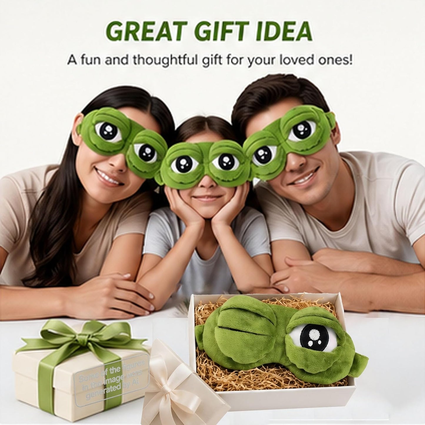 Frog Sleep Mask โ Plush Blackout Eye Mask for Sleep, Travel & Naps