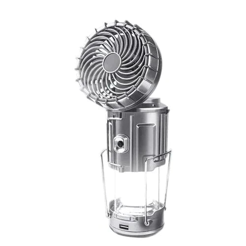 Portable LED Camping Light with Fan, Solar Charging,Essential items for camping and night fishing