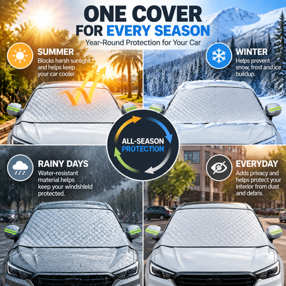 🚗 All-Season Magnetic Windshield Cover — Sun, Frost & Snow Protection