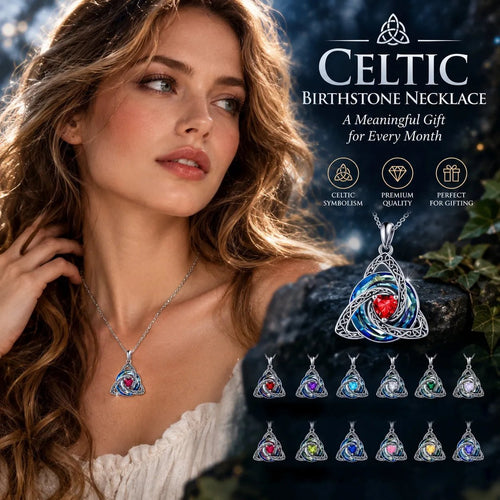 Personalized Celtic Knot Birthstone Necklace 🎁