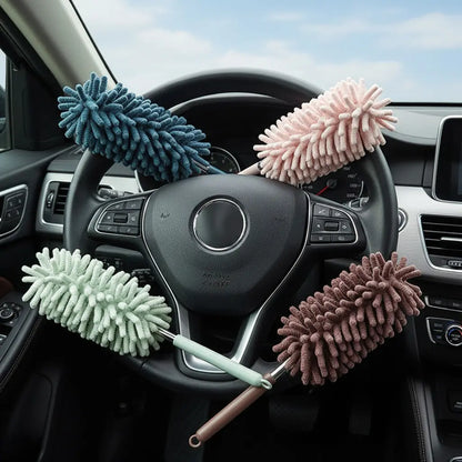 Car dust duster, practical cleaning tool for cars, extendable ash removal mop, soft bristled car brush, and car cleaning tool
