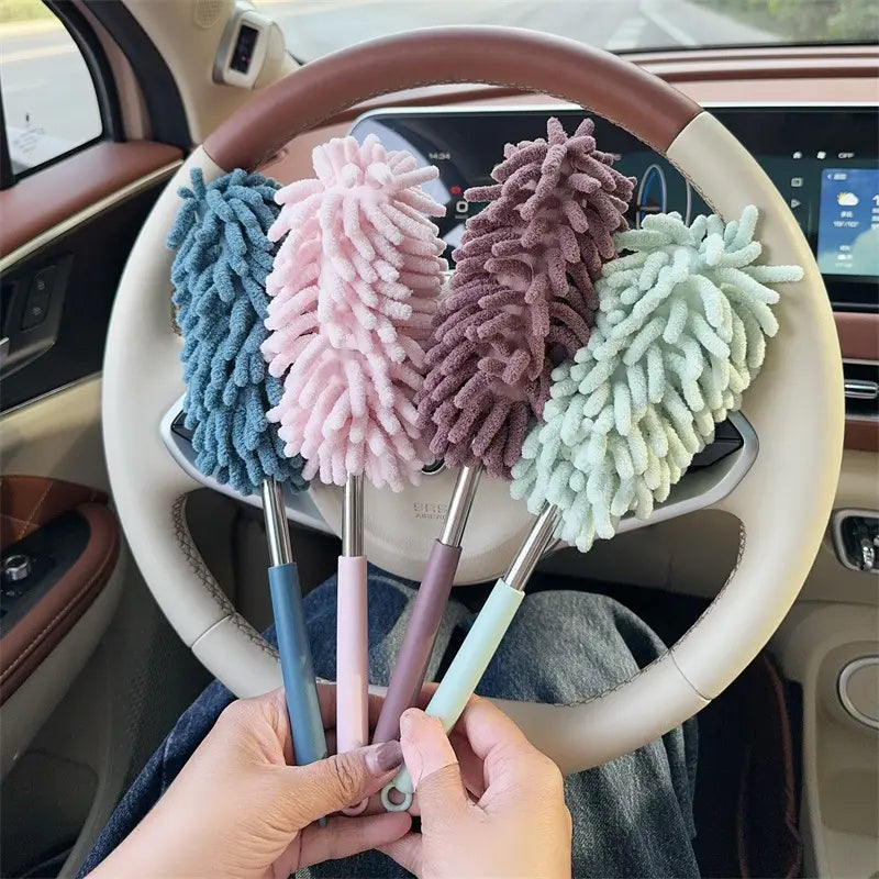 Car dust duster, practical cleaning tool for cars, extendable ash removal mop, soft bristled car brush, and car cleaning tool