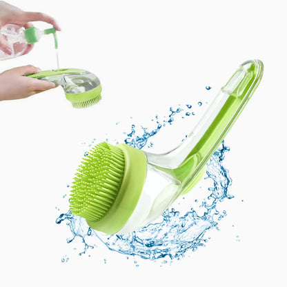 Pet Bath Brush 2 in 1 Dog Bath Brush with Built-in Shampoo Dispenser Multi-functional Dog Bath Brush for Long & Short Haired Dogs Cats Shower
