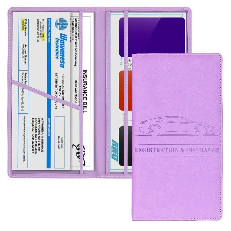 Car Registration and Insurance Card Holder, Magnetic Closure Durable Vehicle Organizer, Essential Car Document Wallet and Car Accessory for Women and Men👌
