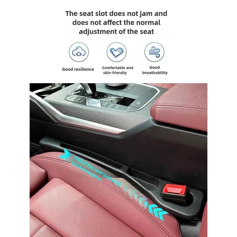 2-Pack Car Seat Gap Filler – Universal PU Leather Car Seat Gap Covers, Car Seat Side Seat Filler to Prevent Items from Falling Out.