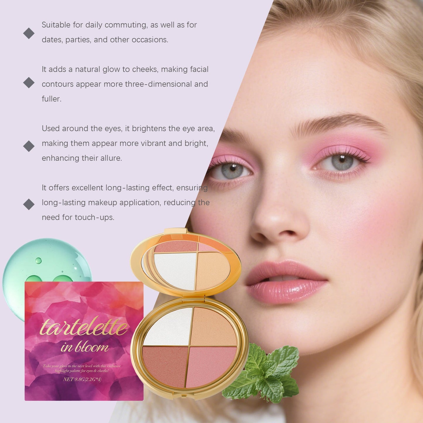 ✨ Last Day Buy 1 Get 1 Free ✨Glow Wardrobe Highlighting Eye & Cheek Palette