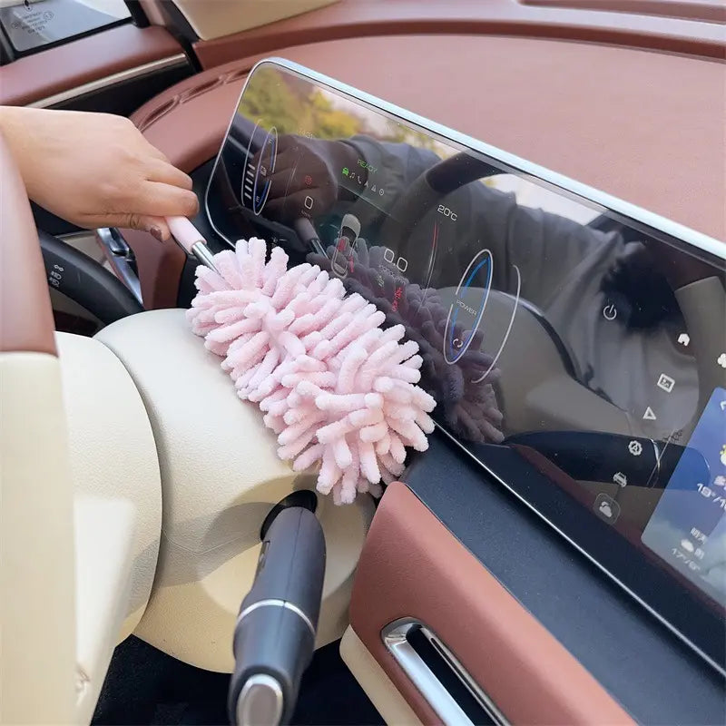 Car dust duster, practical cleaning tool for cars, extendable ash removal mop, soft bristled car brush, and car cleaning tool