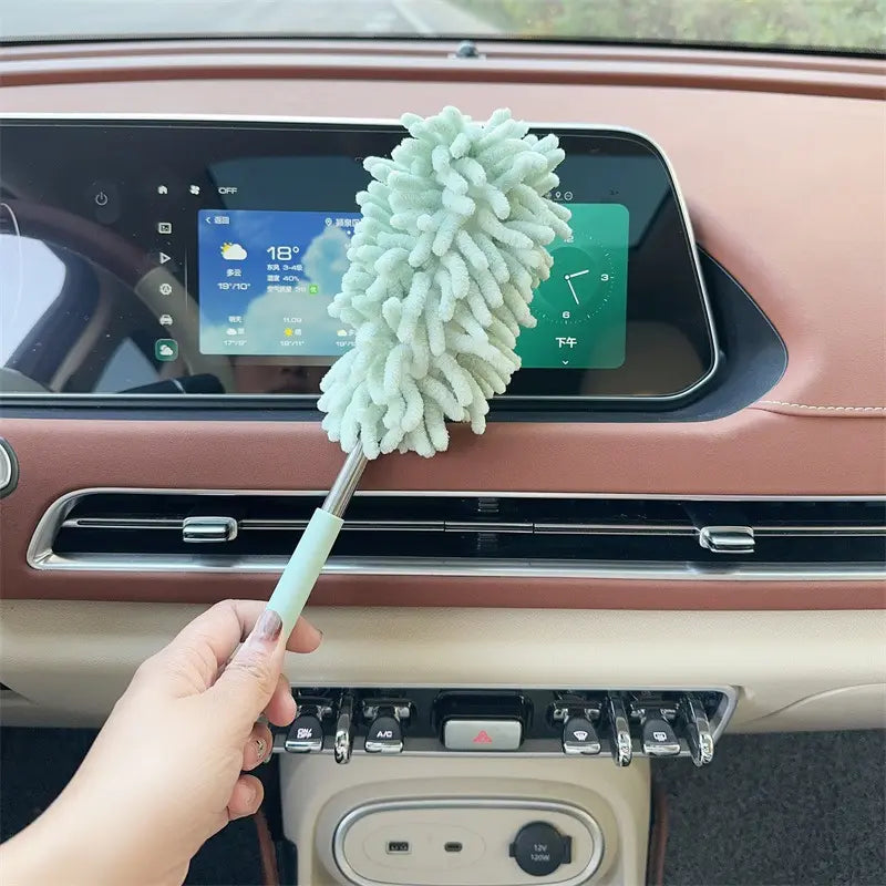 Car dust duster, practical cleaning tool for cars, extendable ash removal mop, soft bristled car brush, and car cleaning tool