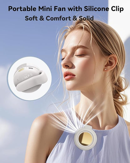 This portable, silent, bladeless mini fan can be clipped to a shirt or waistband. Compact and portable, it features three adjustable wind speeds, making it ideal for outdoor activities, travel, and the office.🌴