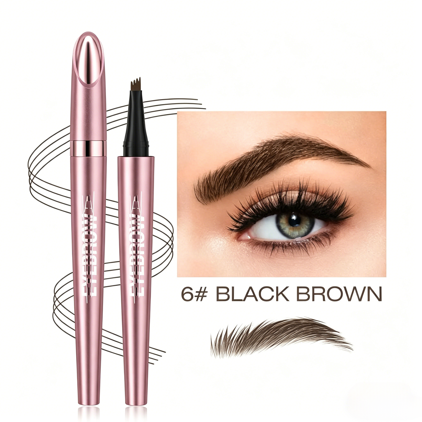 Micro-Fork Eyebrow Pencil:Waterproof,Natural Hair-Like Strokes & Long-Lasting