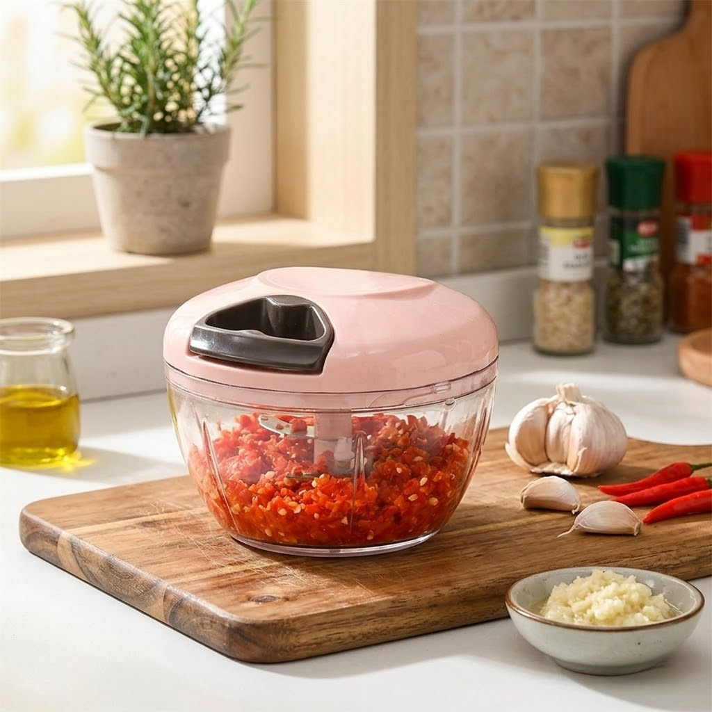 Manual Pull-String Garlic Pounder