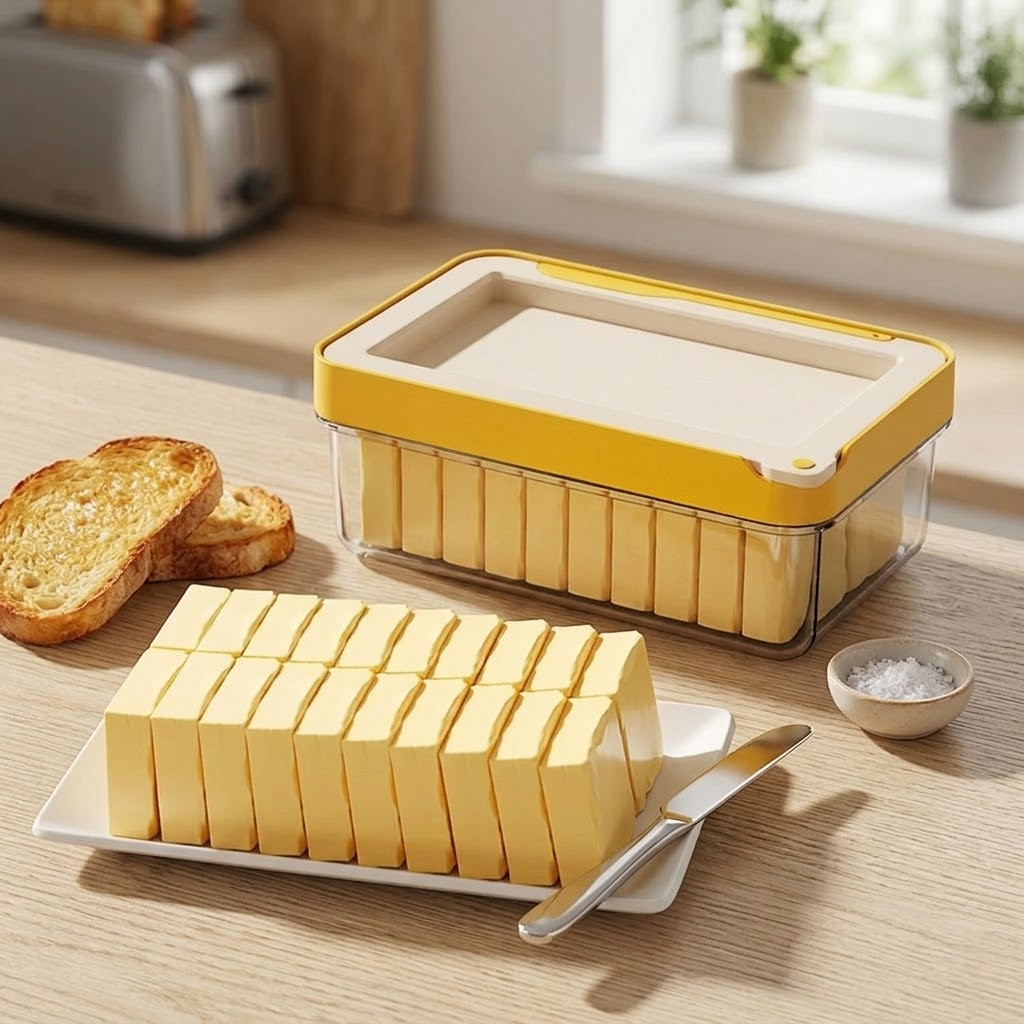 2-in-1 Precision Butter Cutter & Airtight Fresh-Keeping Storage Box