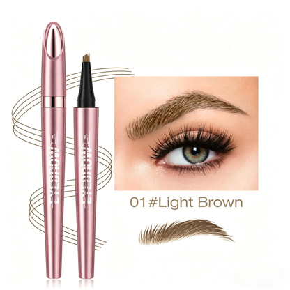 Micro-Fork Eyebrow Pencil:Waterproof,Natural Hair-Like Strokes & Long-Lasting