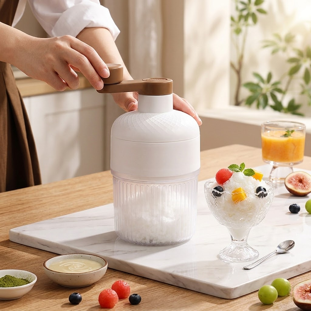 Portable Hand-Crank Shaved Ice Machine