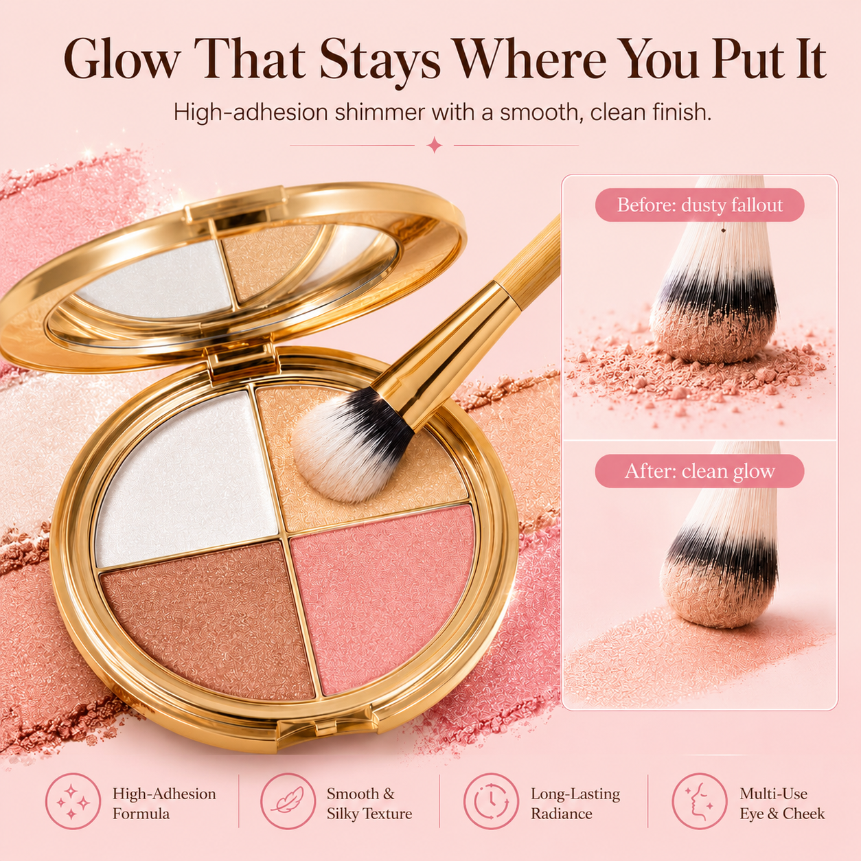 ✨ Last Day Buy 2 Get 1 Free ✨Glow Wardrobe Highlighting Eye & Cheek Palette🎉