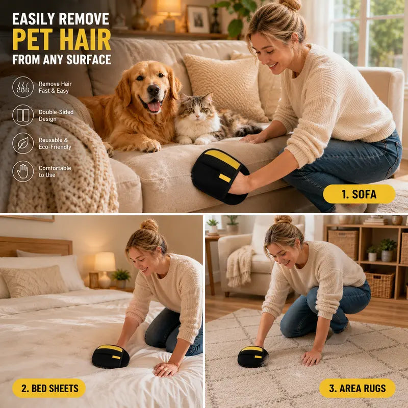 Reusable Pet Hair Removal Gloves