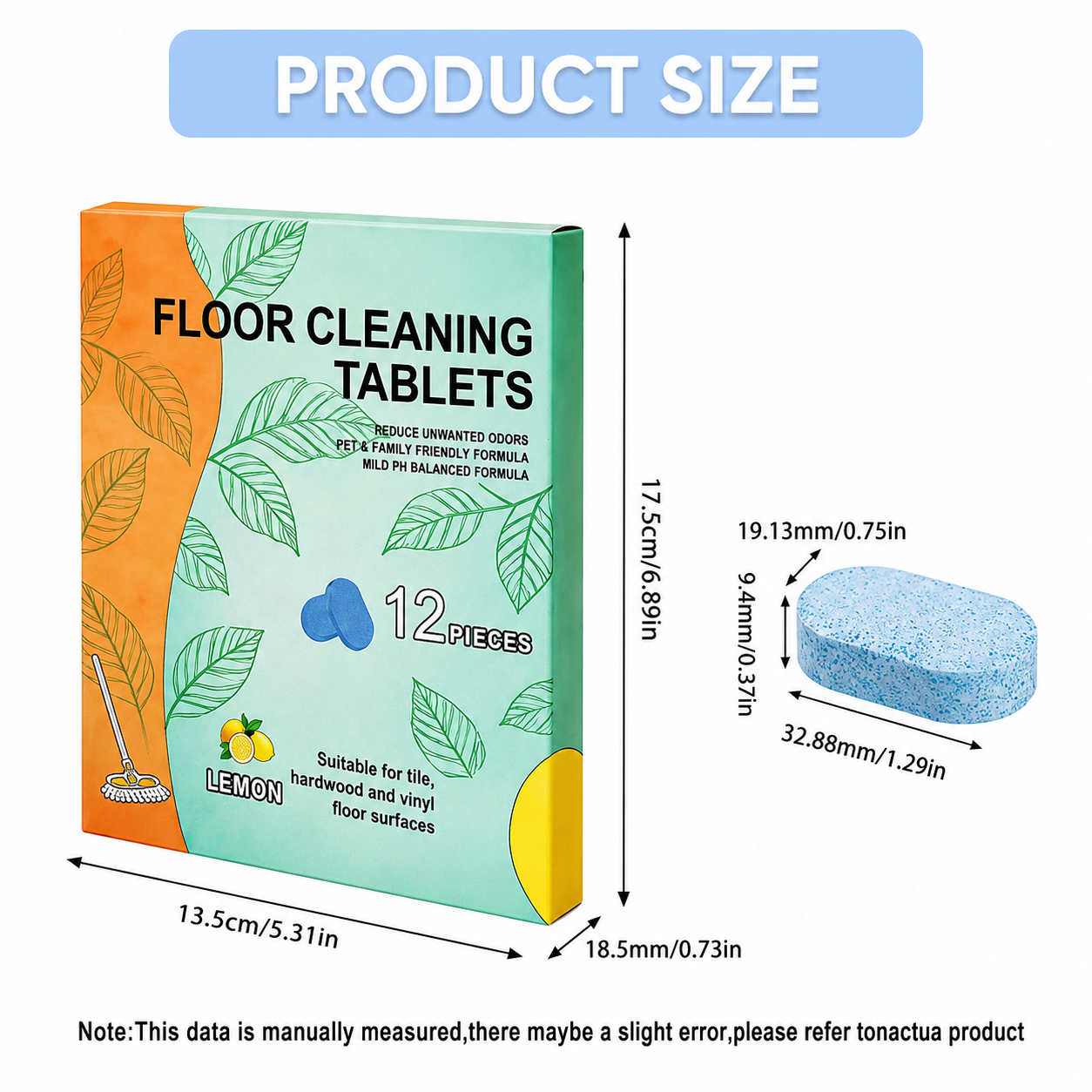 Efficient Floor Cleaning Tablets-Multi-Surface Solution (Lemon Scent)