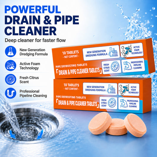 💥Foaming Drain Cleaner Tablets — Active Oxygen, Non-Toxic | Unclogs & Freshens Every Drain in Your Home