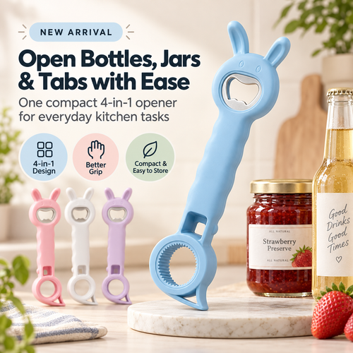🎁 Buy 1 Get 1 FREE ✨ 4-in-1 Everyday Bottle & Jar Opener