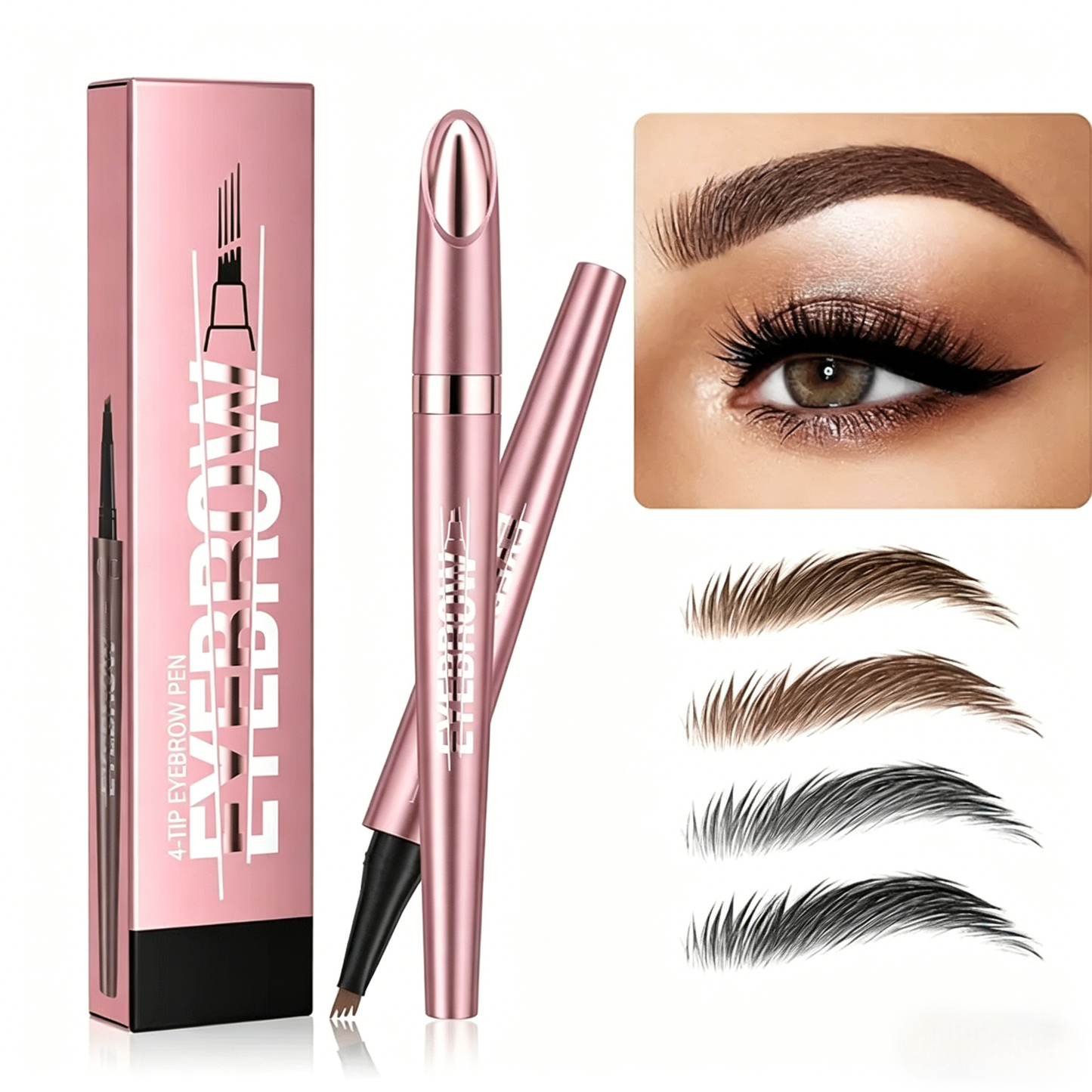 Micro-Fork Eyebrow Pencil:Waterproof,Natural Hair-Like Strokes & Long-Lasting