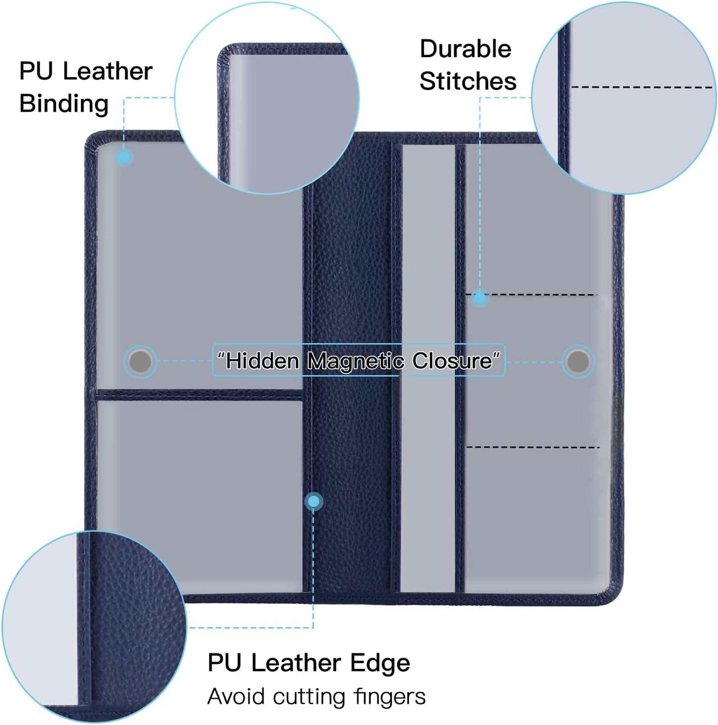 Car Registration and Insurance Card Holder, Magnetic Closure Durable Vehicle Organizer, Essential Car Document Wallet and Car Accessory for Women and Men👌