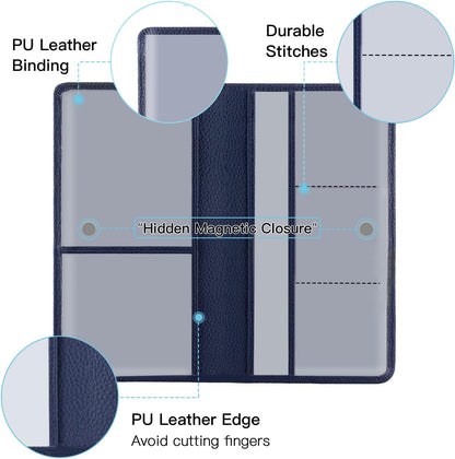 Car Registration and Insurance Card Holder, Magnetic Closure Durable Vehicle Organizer, Essential Car Document Wallet and Car Accessory for Women and Men👌