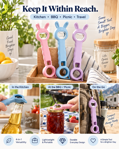 🎁 Buy 1 Get 1 FREE ✨ 4-in-1 Everyday Bottle & Jar Opener