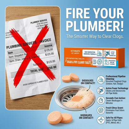 💥Foaming Drain Cleaner Tablets — Active Oxygen, Non-Toxic | Unclogs & Freshens Every Drain in Your Home