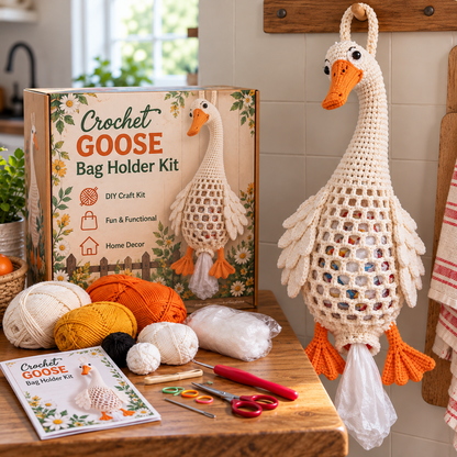 🔥 50% OFF |🧵 Crochet Animal Bag Holder DIY Kit – Cute & Functional Hanging Storage Craft Kit 🧶