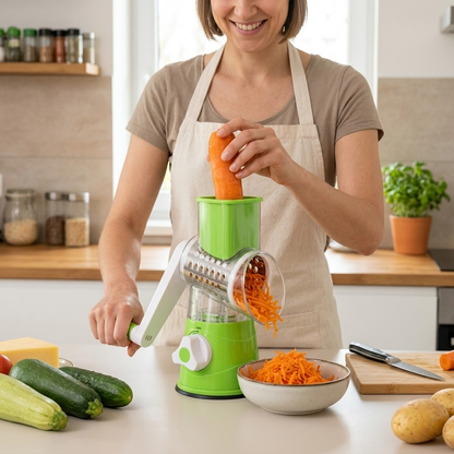 3-in-1 Multifunctional Rotary Drum Vegetable Slicer & Grater