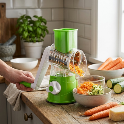 3-in-1 Multifunctional Rotary Drum Vegetable Slicer & Grater