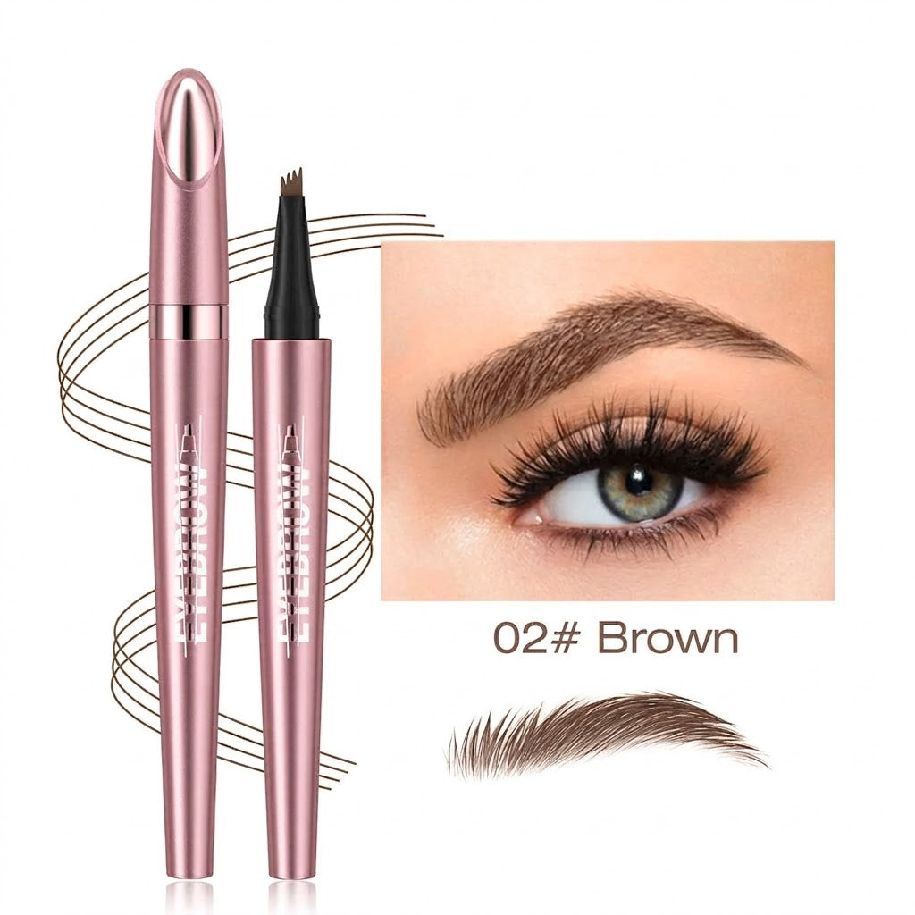 Micro-Fork Eyebrow Pencil:Waterproof,Natural Hair-Like Strokes & Long-Lasting