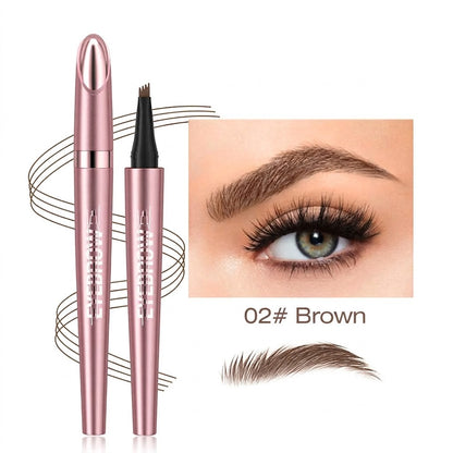Micro-Fork Eyebrow Pencil:Waterproof,Natural Hair-Like Strokes & Long-Lasting