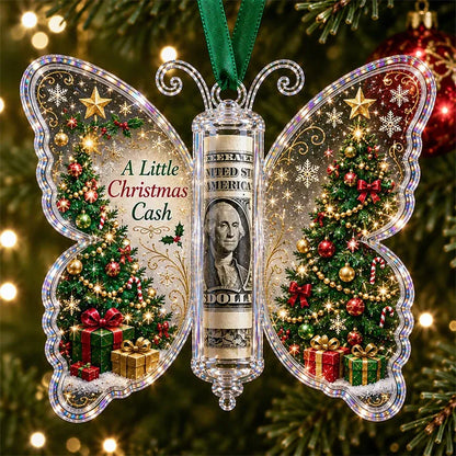 🔥Last Day 50% OFF🦋💵 Christmas Cash Gift Butterfly Ornament – Holiday Money Holder Keepsake 🎄✨