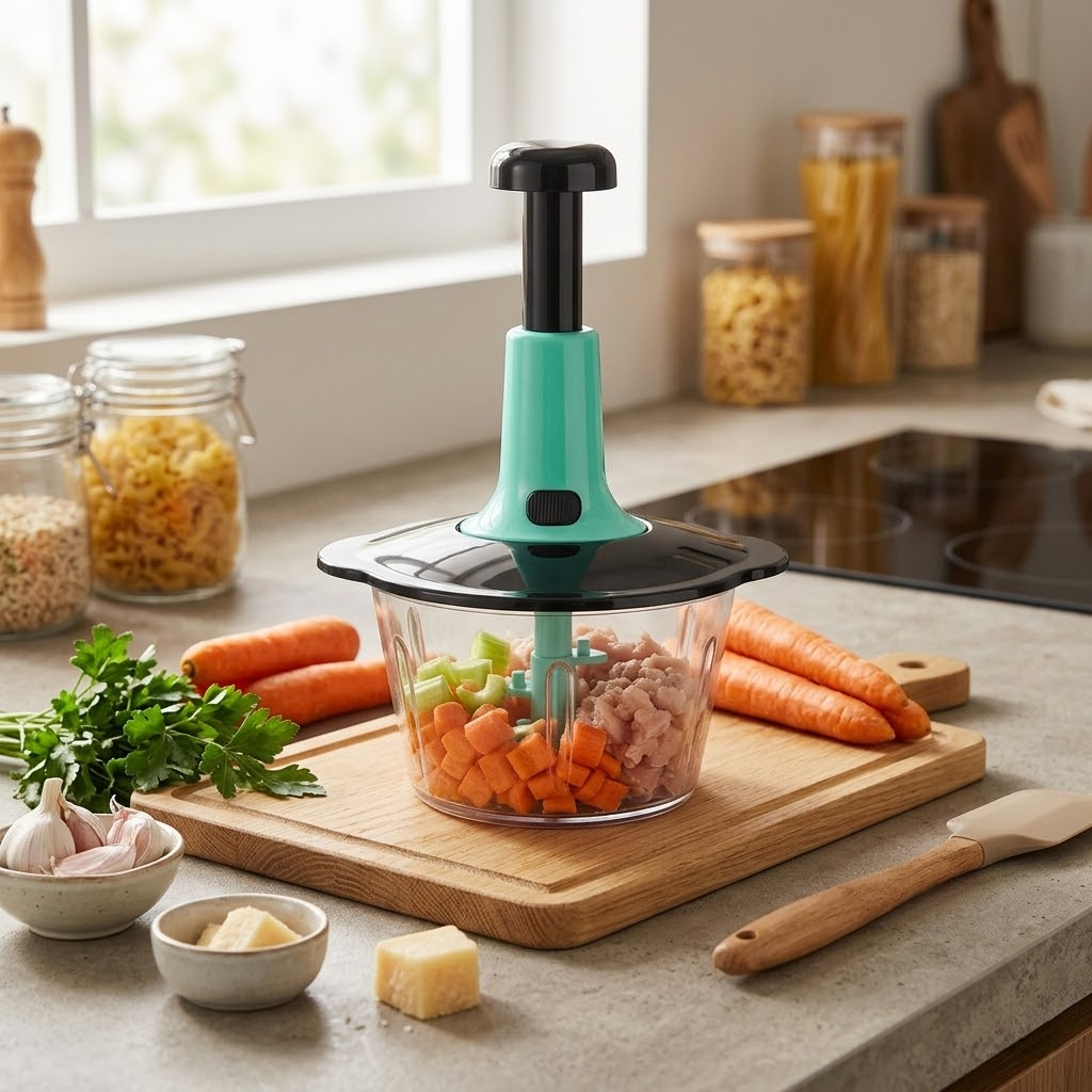 Speedy Press-Powered Meat Grinder