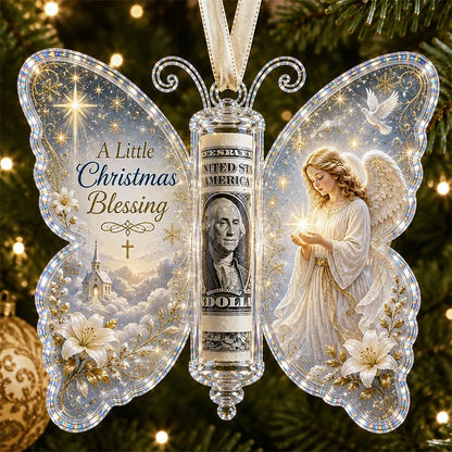 🔥Last Day 50% OFF🦋💵 Christmas Cash Gift Butterfly Ornament – Holiday Money Holder Keepsake 🎄✨