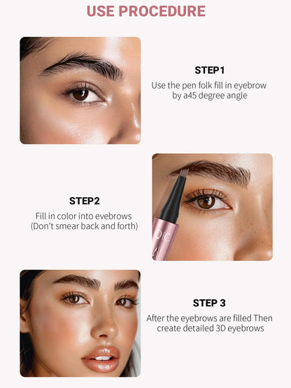 Micro-Fork Eyebrow Pencil:Waterproof,Natural Hair-Like Strokes & Long-Lasting