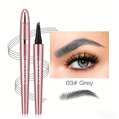 Micro-Fork Eyebrow Pencil:Waterproof,Natural Hair-Like Strokes & Long-Lasting