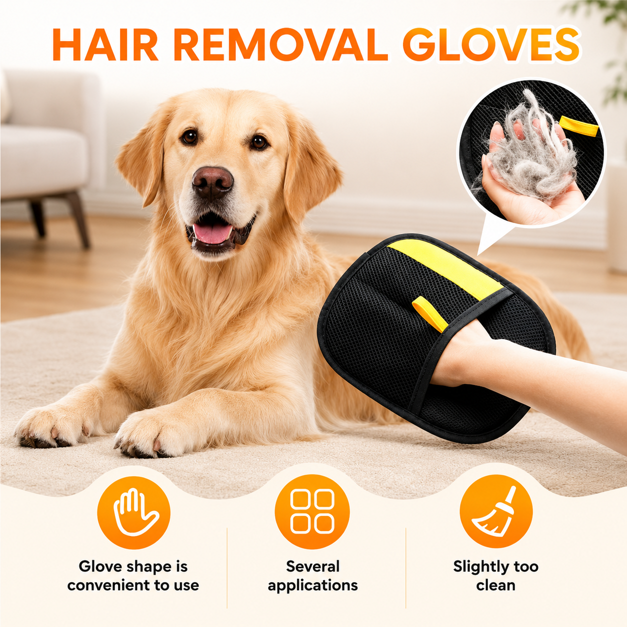 Reusable Pet Hair Removal Gloves
