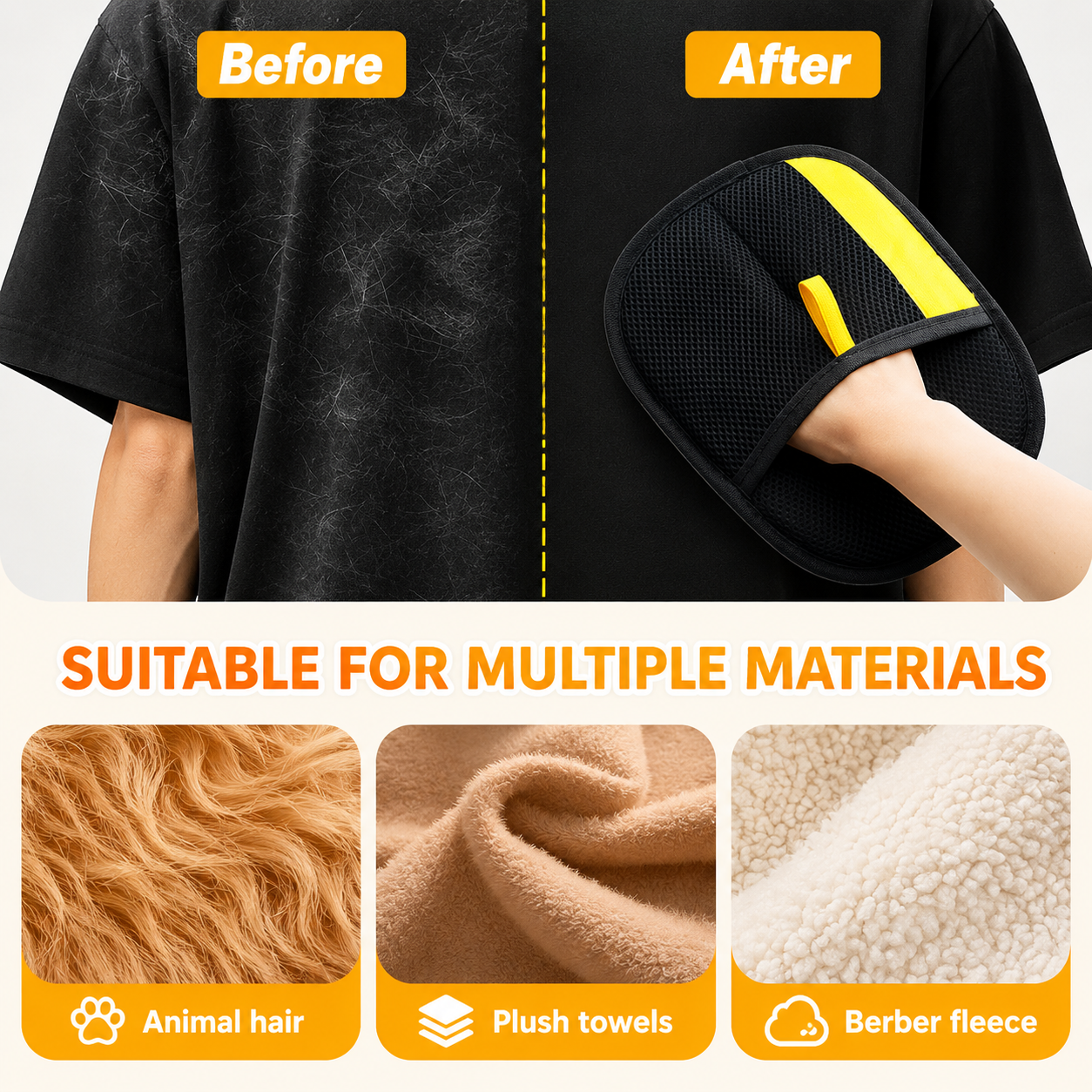 Reusable Pet Hair Removal Gloves