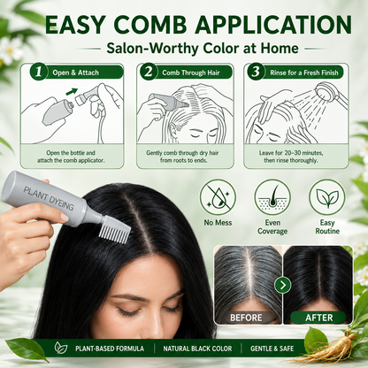 📢📢50% OFF !! ⏰Plant-Based Comb Hair Dye