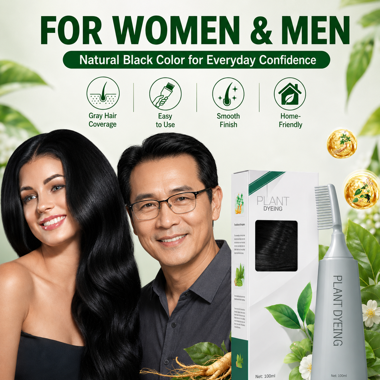 📢📢50% OFF !! ⏰Plant-Based Comb Hair Dye