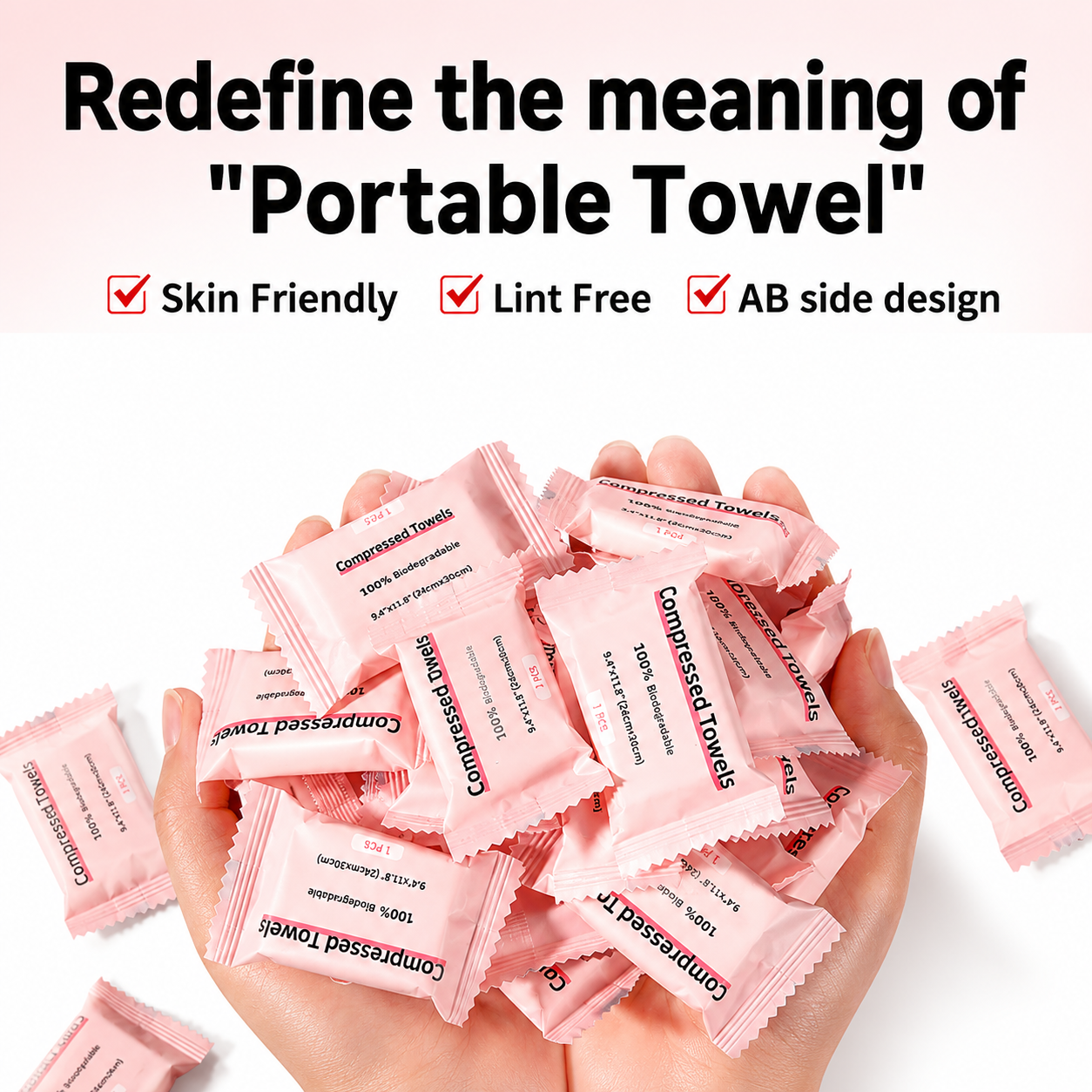 🥳BUY 2 GET 1 FREE ! Compressed towels that expand when wet, Disposable face towels for travel, camping, and hiking.1 Pack 30 Count ✅