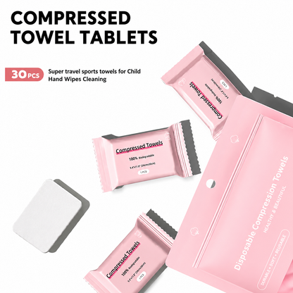 🥳BUY 2 GET 1 FREE ! Compressed towels that expand when wet, Disposable face towels for travel, camping, and hiking.1 Pack 30 Count ✅