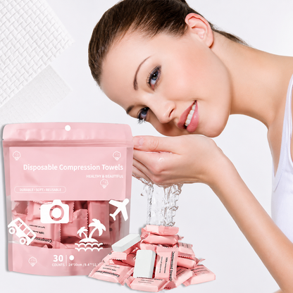 🥳BUY 2 GET 1 FREE ! Compressed towels that expand when wet, Disposable face towels for travel, camping, and hiking.1 Pack 30 Count ✅