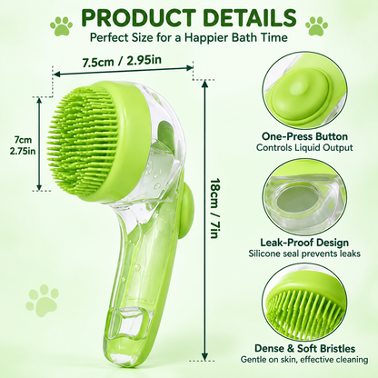 🐱2-in-1 Pet Bath Massage Brush with Shampoo Dispenser🐶