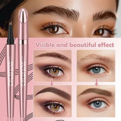 Micro-Fork Eyebrow Pencil:Waterproof,Natural Hair-Like Strokes & Long-Lasting