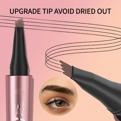 Micro-Fork Eyebrow Pencil:Waterproof,Natural Hair-Like Strokes & Long-Lasting